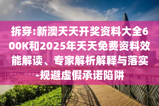 拆穿:新澳天天開獎資料大全600K和2025年天天免費資料效能解讀、專家解析解釋與落實-規避虛假承諾陷阱